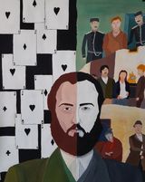 Коровин Андрей. 15 лет Две стороны. 2021 г. Бумага, темпера. Преподаватель  Ю.В.Ефимова