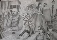 Борисова Юлия. 16 лет Роман «Идиот». 2021 г. Бумага, карандаш. Преподаватель  Ю.В.Ефимова