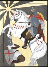 Терентьева Дарина. 15 лет                                                                                                                   Александр Невский. 2021 г. Бумага, гуашь